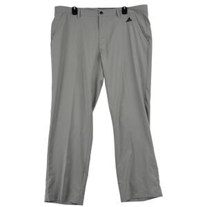 Adidas Golf Pants Men's Size 40 Light Gray Straight Leg Golfing Triple Stripe